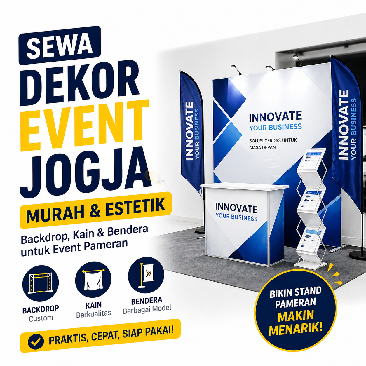 Sewa Dekor Event Jogja Murah & Estetik: Backdrop, Kain & Bendera