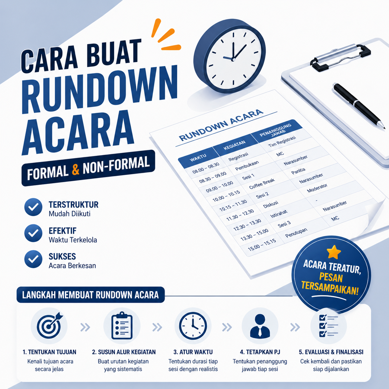 Cara Buat Rundown Acara Formal & Non-formal